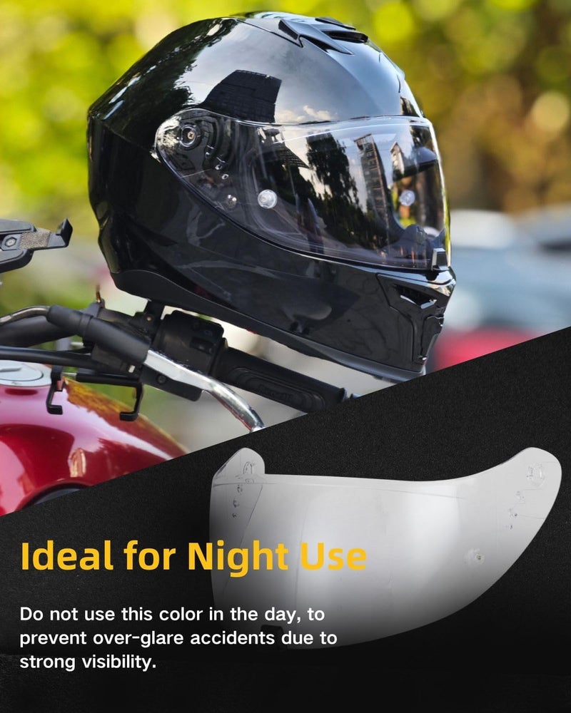 SOMAN T520 Tinted Visor Replacements, R1 Face Shiled Replacements Compatible with T520 ST1400 R1 UV Protection Windproof (Transparent) - Image 2